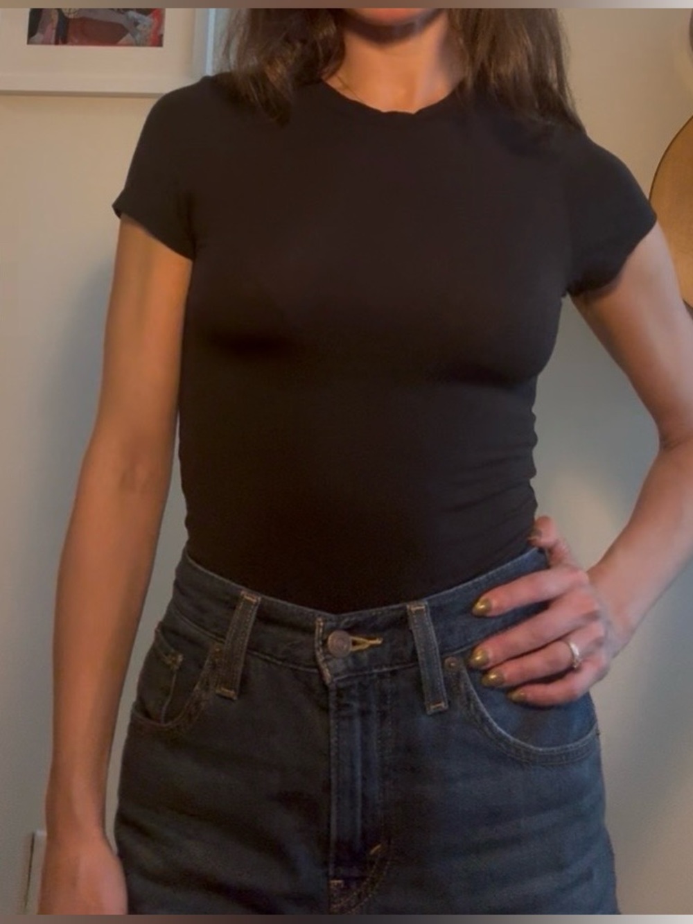 Parade SuperSoft Crew Neck Short Sleeve Tee Top Black XS